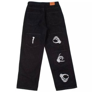 Skeleton Hand Signs Jeans